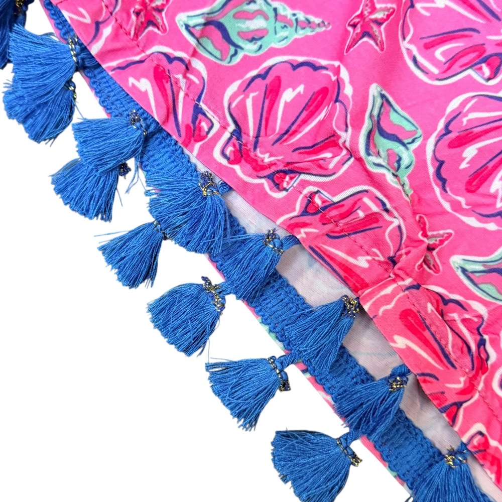Simply Southern Shorts L/XL Pink Blue Pull On Tassels Beachy Resort Vacation NWT - Picture 3 of 9